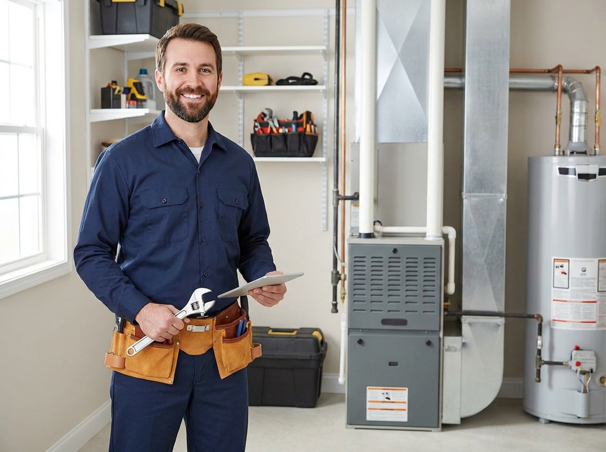 Bennett Handyman Services HVAC technician servicing an AC system in Newport, AR